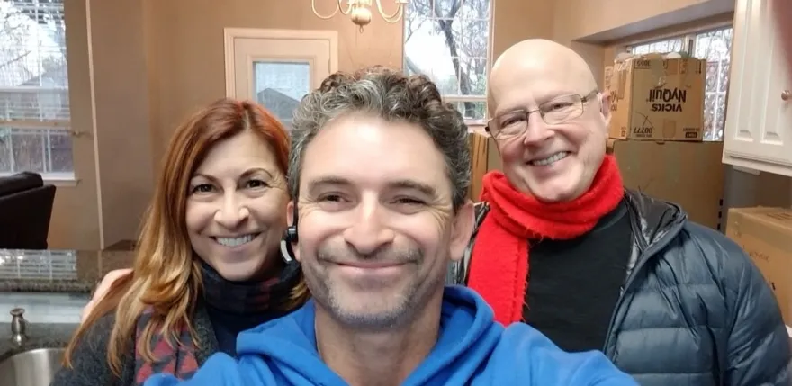 Happy Moving Pro Inc customer with the moving crew